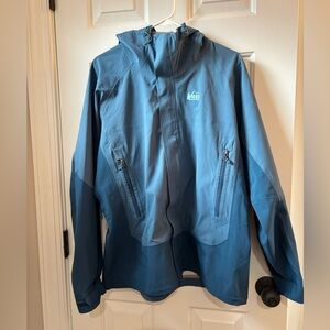 Rain coat Blue Hooded Jacket with Logo
